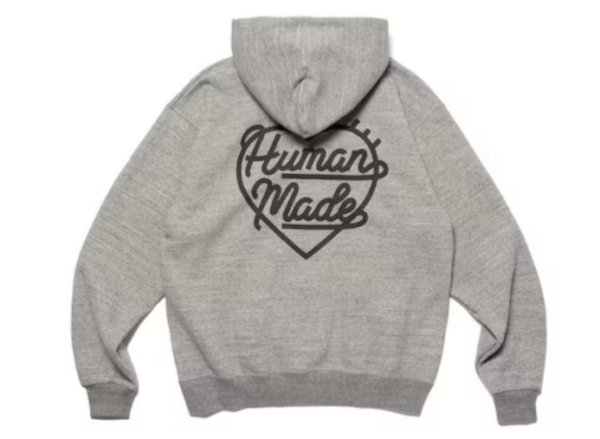 Human Made Heart Zip-Up Sweat Hoodie (FW22) Grey2